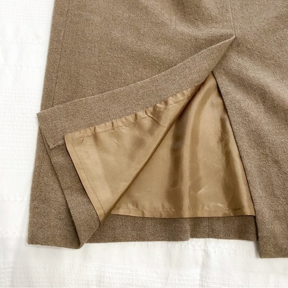 𝅺RHAPSODIE DE WEINBERG BEIGE BROWN WOOL CASHMERE BLEND MAXI SKIRT - 46IT (L) - Picture 10 of 12